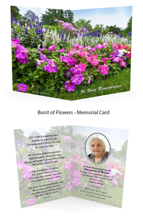 Burst of Flowers Memorial Card