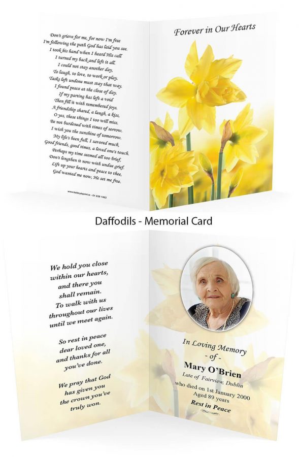 Daffodils Memorial Card
