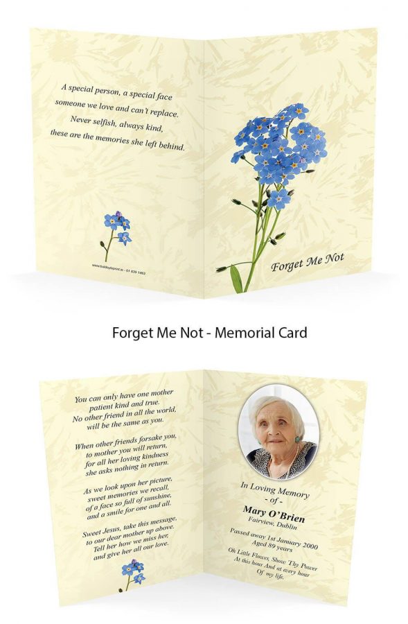Forget Me Not Memorial Card