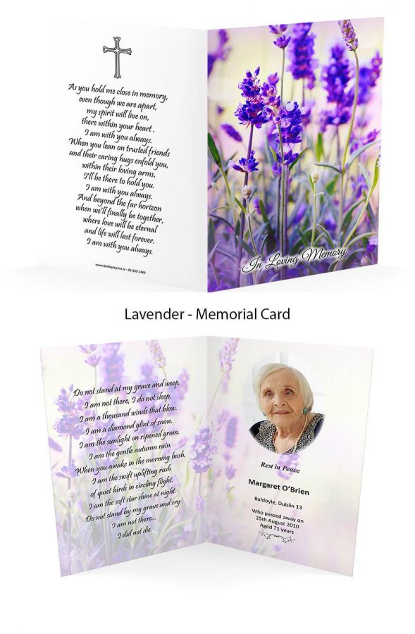 Lavender Memorial Card