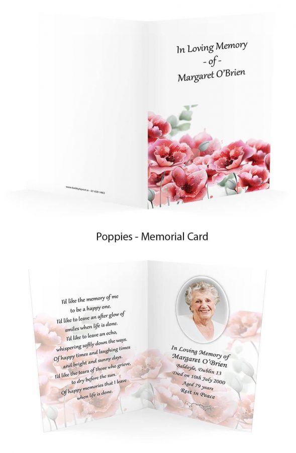 Poppies Memorial Card