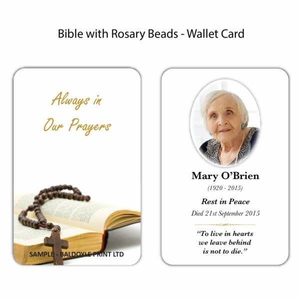 Bible with Rosary Beads Wallet Card