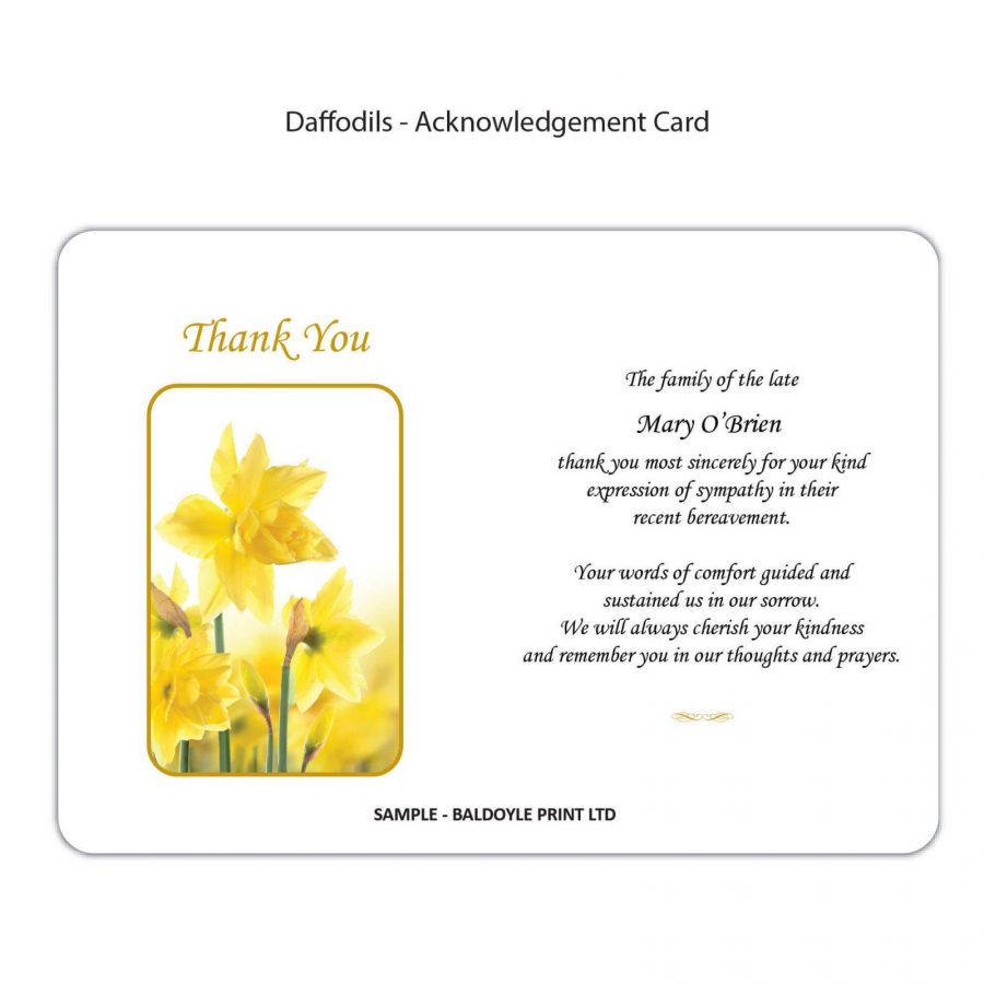 Daffodils Acknowledgement Card