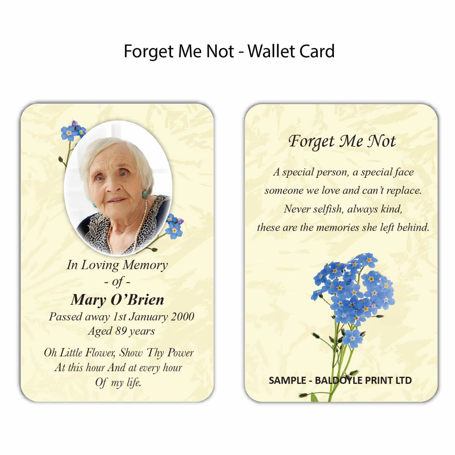 Forget Me Nots Wallet Cards