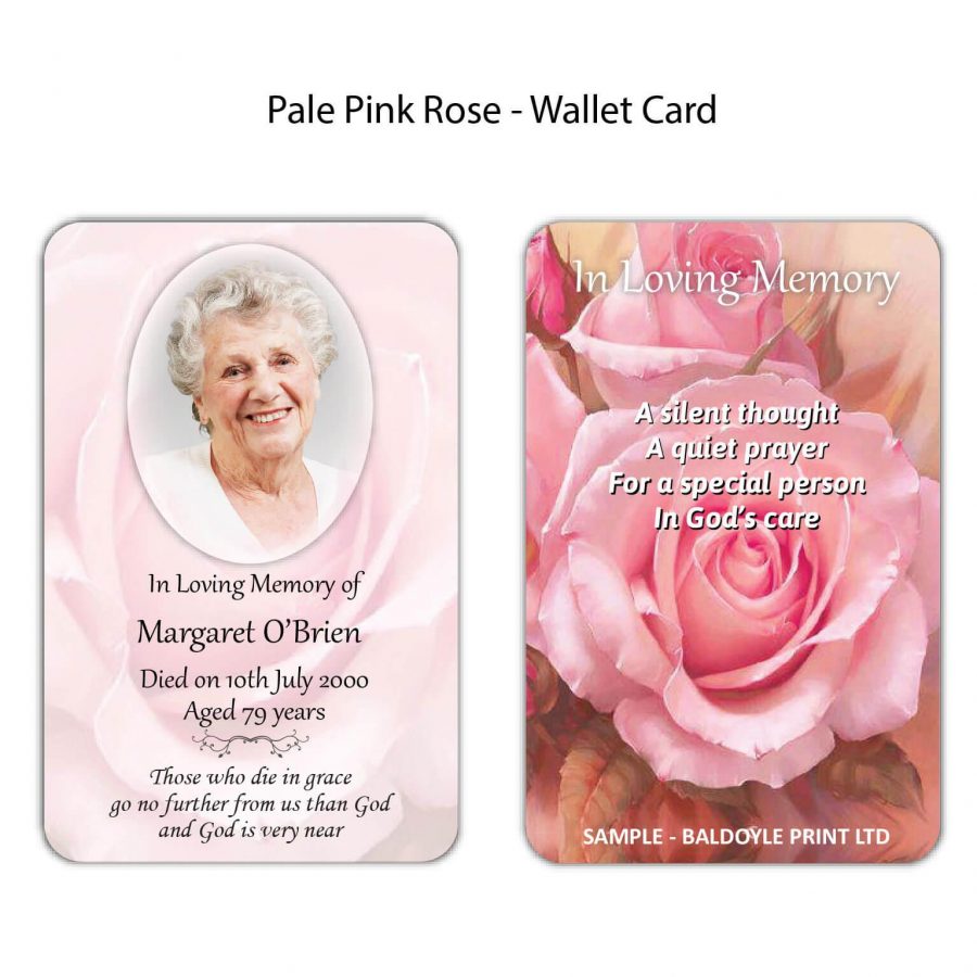 Pale Pink Rose Wallet Cards