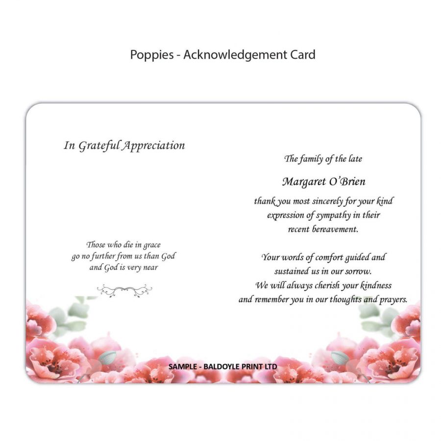 Poppies Acknowledgement Card