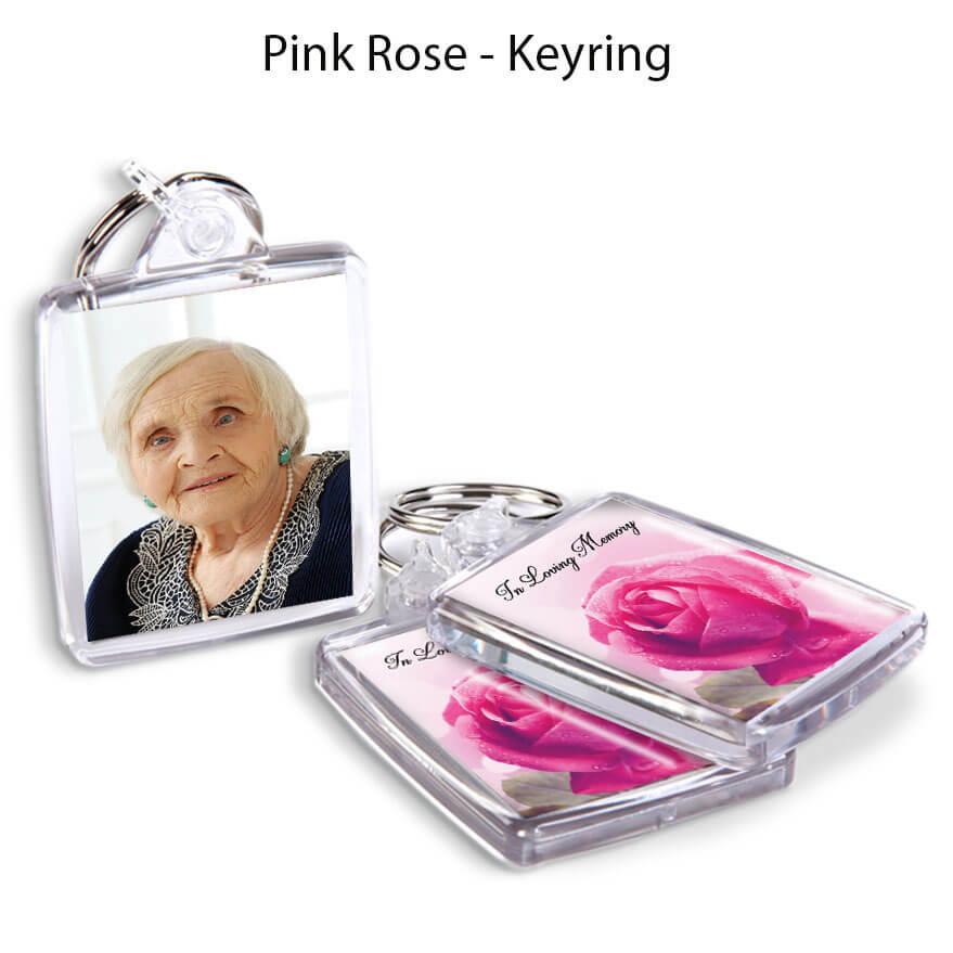 Deep Pink Rose Keyrings