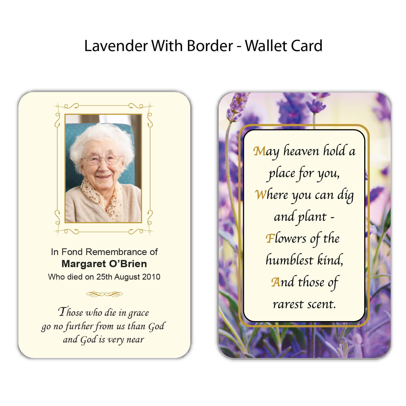 Lavender with Border Wallet Cards