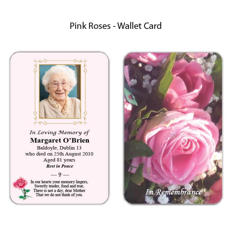Pink Roses Wallet Cards