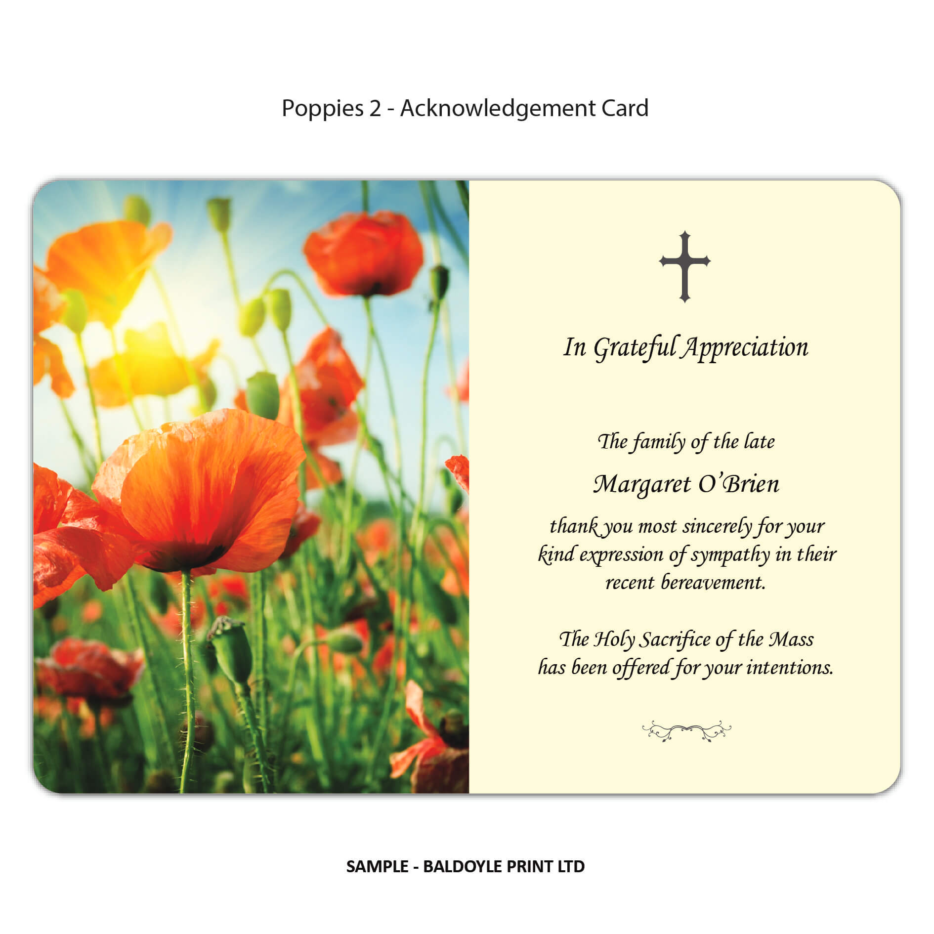 Poppies 2 Acknowledgement Card