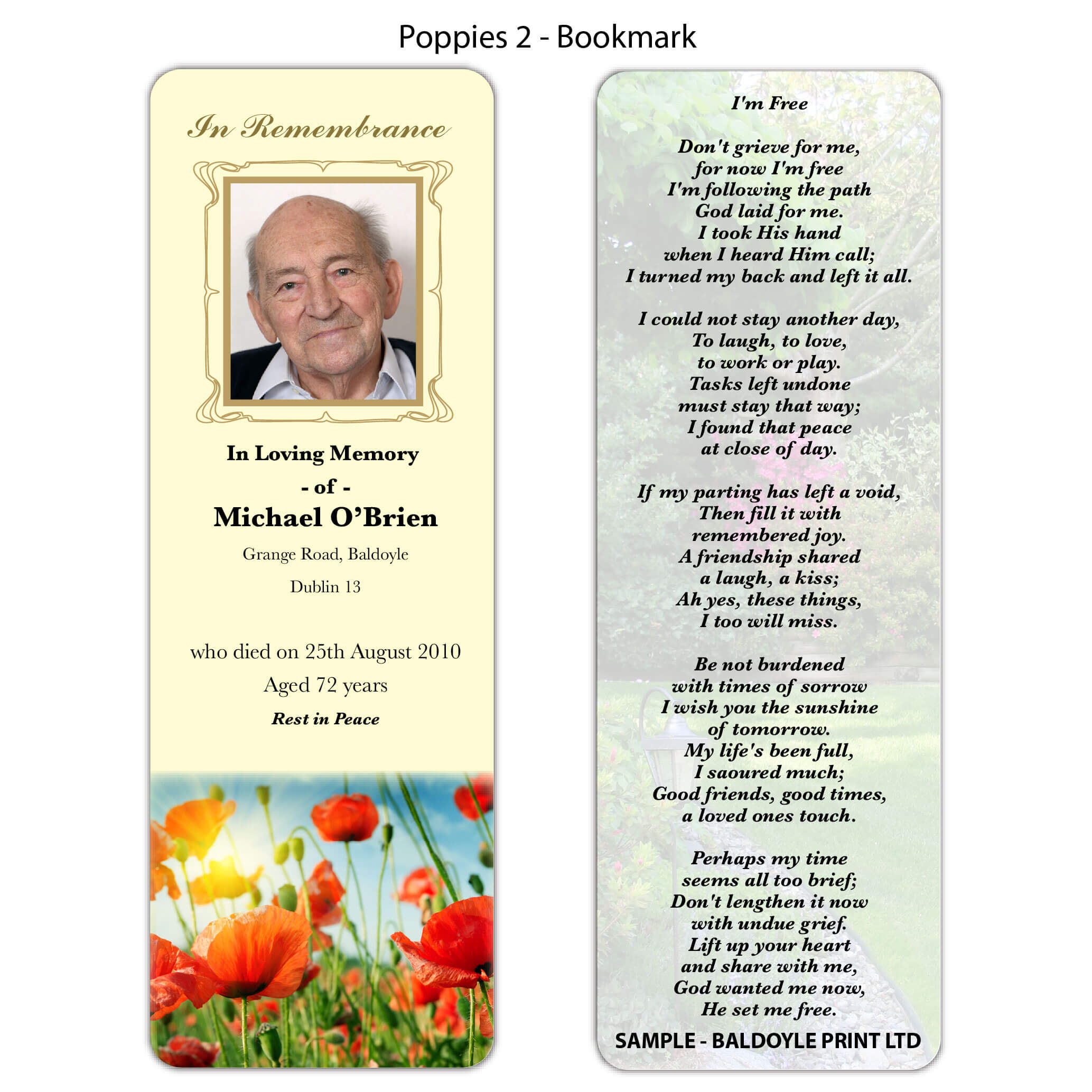 Poppies 2 Bookmarks