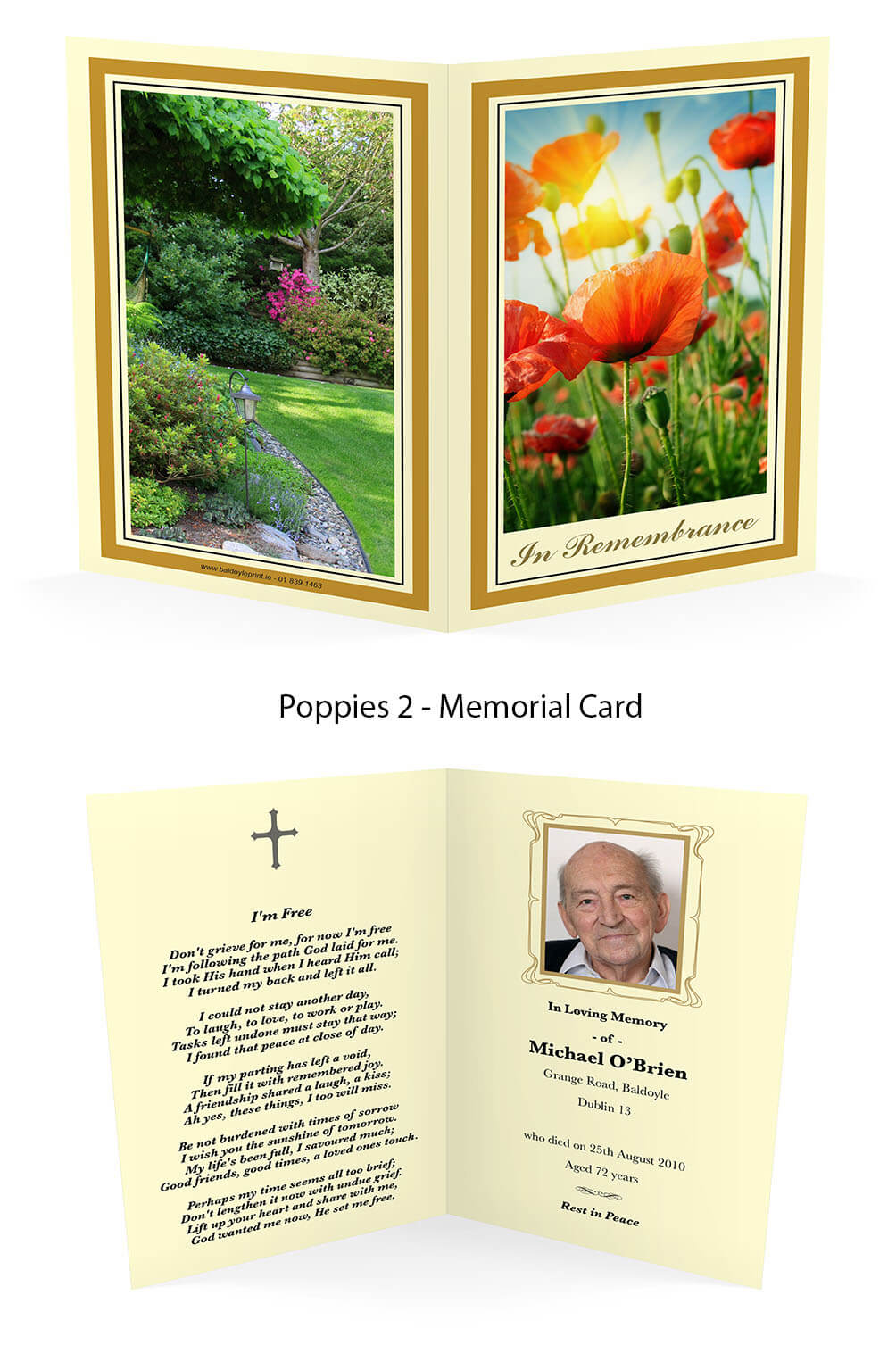 Poppies 2 Memorial Card